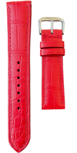 Load image into Gallery viewer, Crocodile Leather Watch Strap - Red
