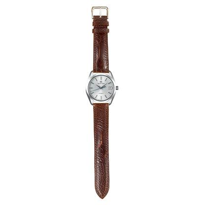 Ostrich Leg Leather Watch Strap - Dark Brown