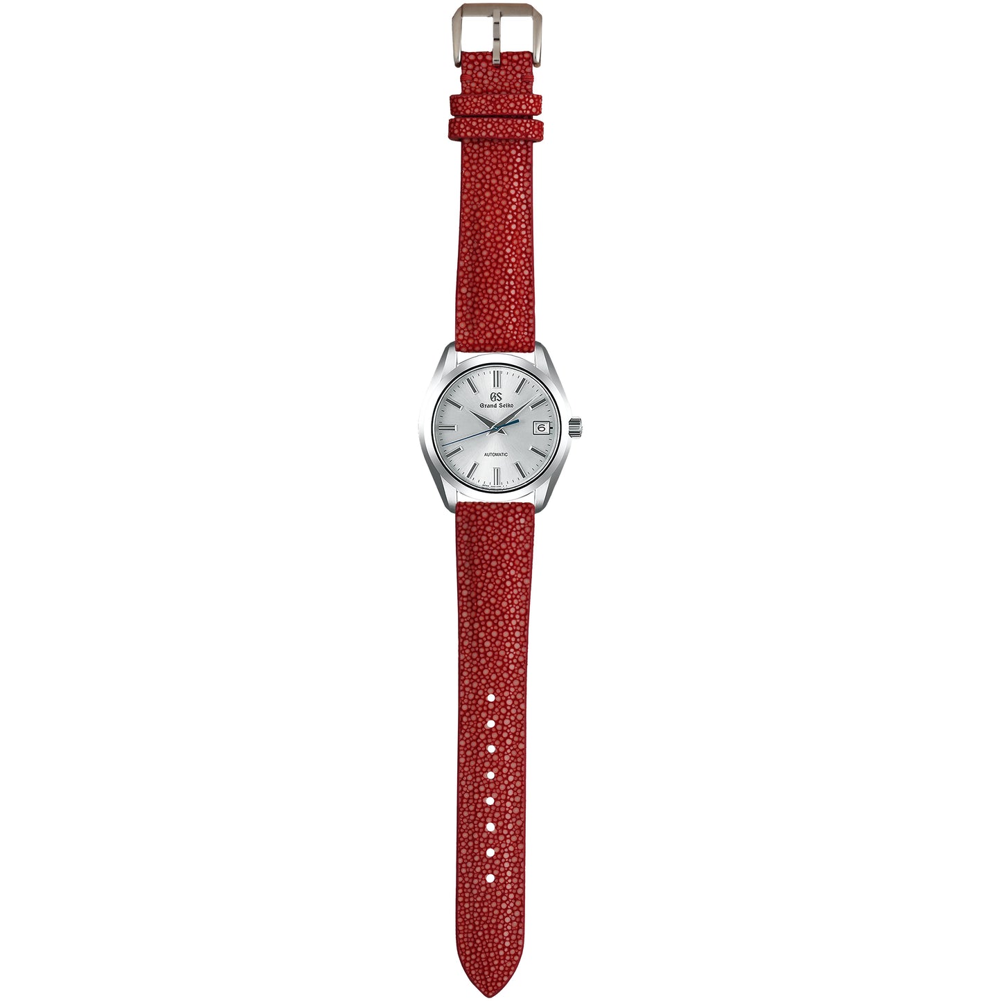 Stingray Leather Watch Strap - Crimson Red