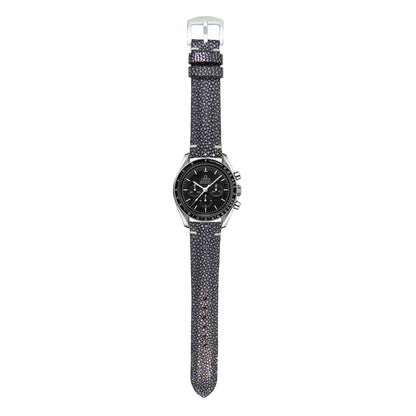Stingray Leather Watch Strap - Black