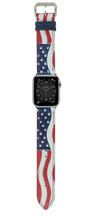 Load image into Gallery viewer, USA Flag - Engraved Leather Watch Straps
