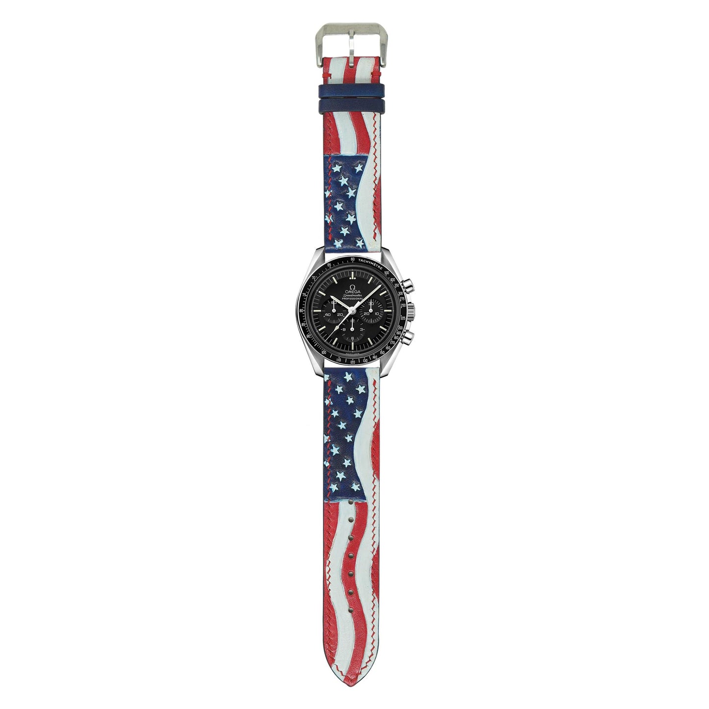 USA Flag - Engraved Leather Watch Straps