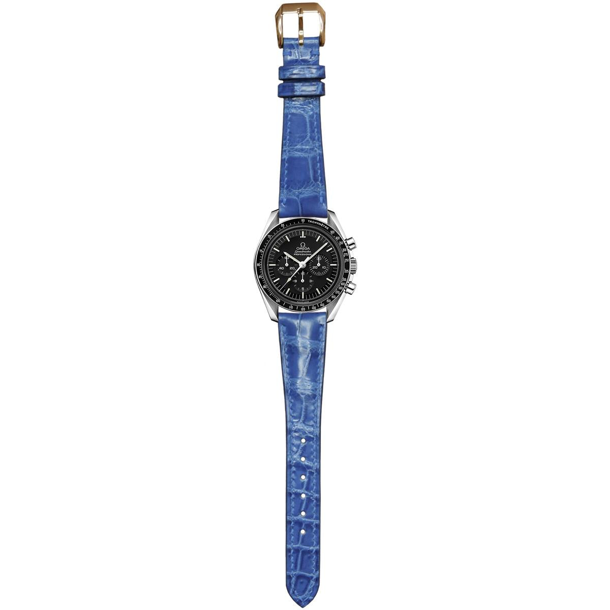 Crocodile Leather Watch Strap – Ocean Blue