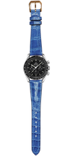 Load image into Gallery viewer, Crocodile Leather Watch Strap – Ocean Blue
