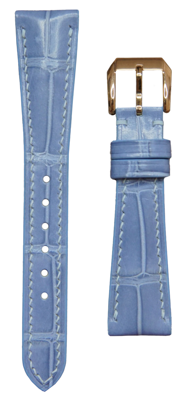Crocodile Leather Watch Strap – Ice Blue