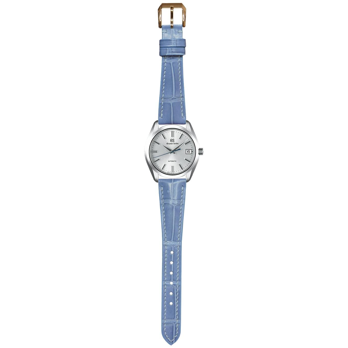 Crocodile Leather Watch Strap – Ice Blue