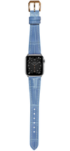 Load image into Gallery viewer, Crocodile Leather Watch Strap – Ice Blue

