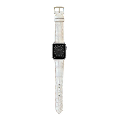 Crocodile Leather Watch Strap - Sand White