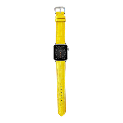 Crocodile Leather Watch Strap - Yellow