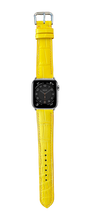 Load image into Gallery viewer, Crocodile Leather Apple Watch Strap - Yellow
