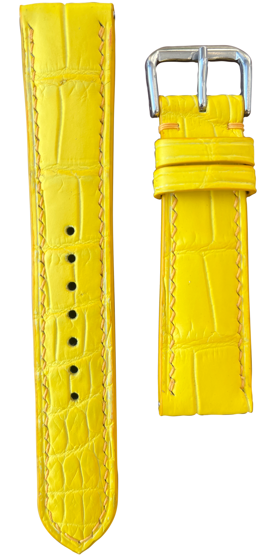 Crocodile Leather Watch Strap - Yellow