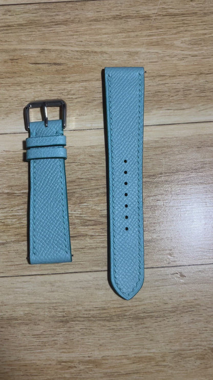 Epsom Leather Watch Strap - Baby Blue