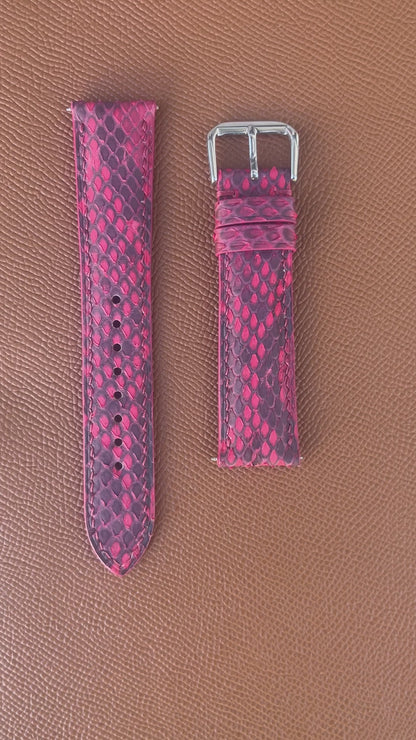 Snake Skin Watch Strap - Red