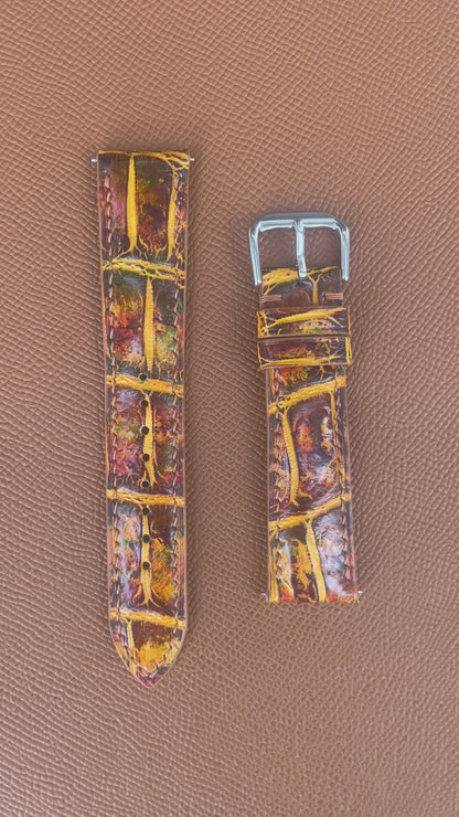 Crocodile Leather Watch Strap - Mixing Dye