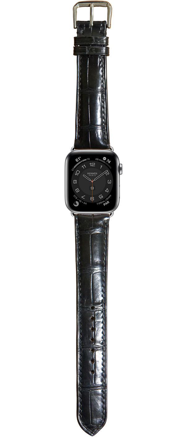 Crocodile Leather Watch Strap - Black – VGreen Crocodile Leather Watch Strap - Black – VGreen