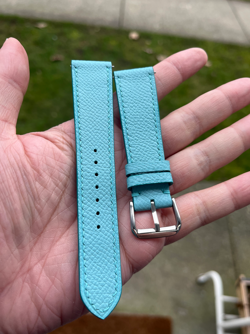Epsom Leather Straps - Baby Blue/21mm