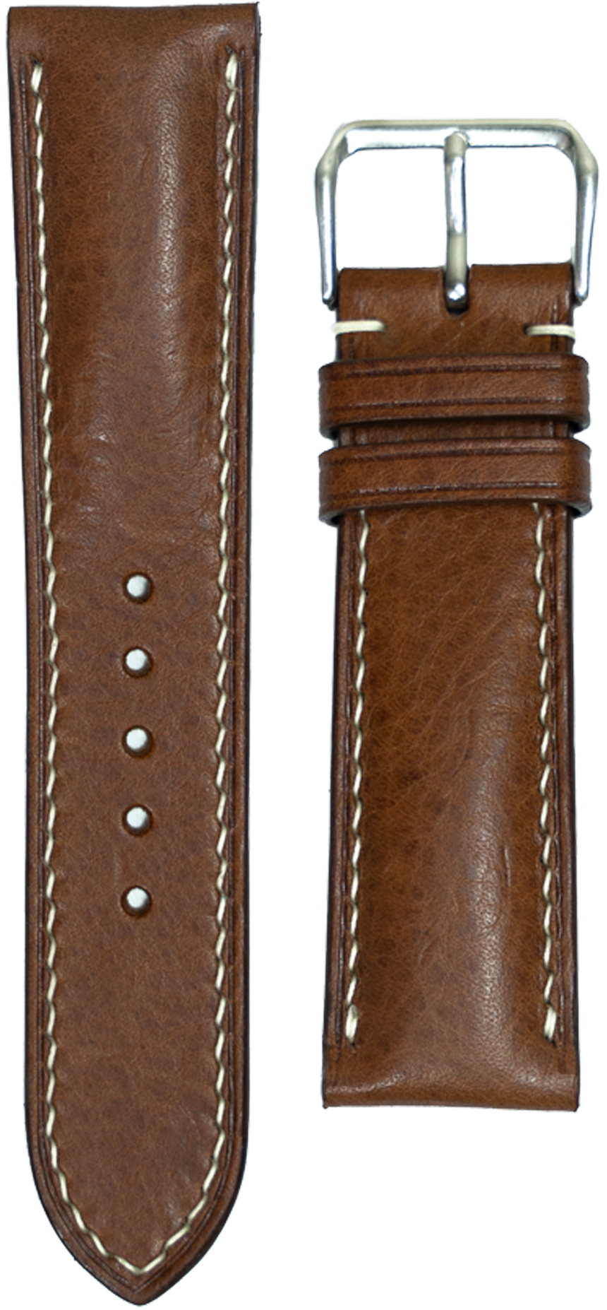 Minerva Box Leather Watch Strap - Brown