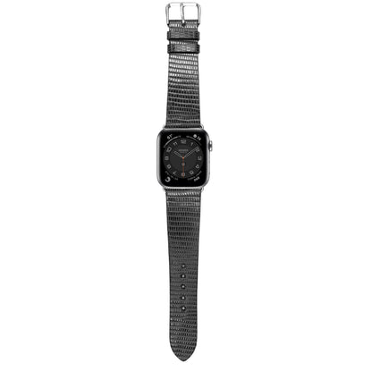 Lizard Leather Watch Strap - Black