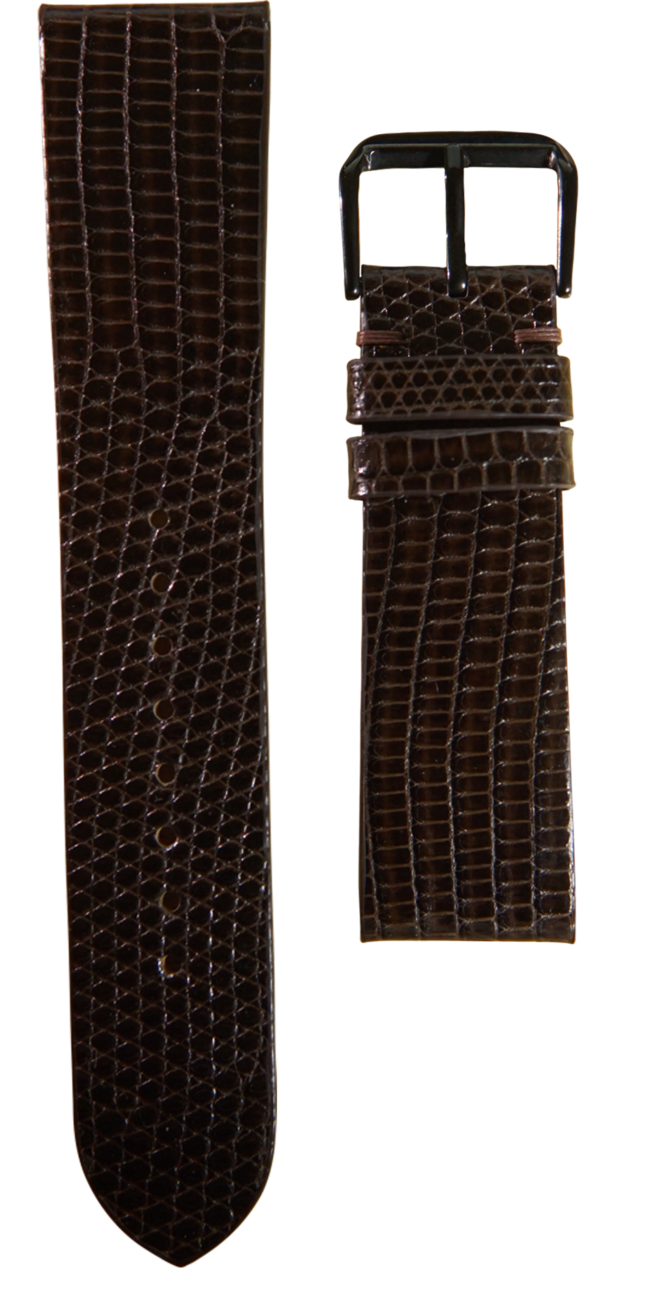 Lizard Leather Watch Strap - Dark Brown