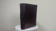 Load and play video in Gallery viewer, Vertical Bifold Leather Wallet - Dark Brown Ostrich Leg
