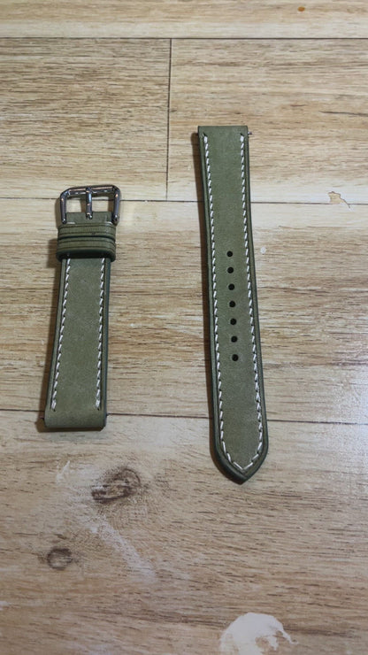 Maya Leather Watch Strap - Dark Green