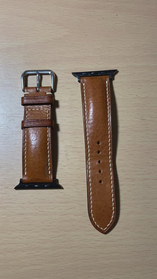 Minerva Box Leather Watch Strap - Brown
