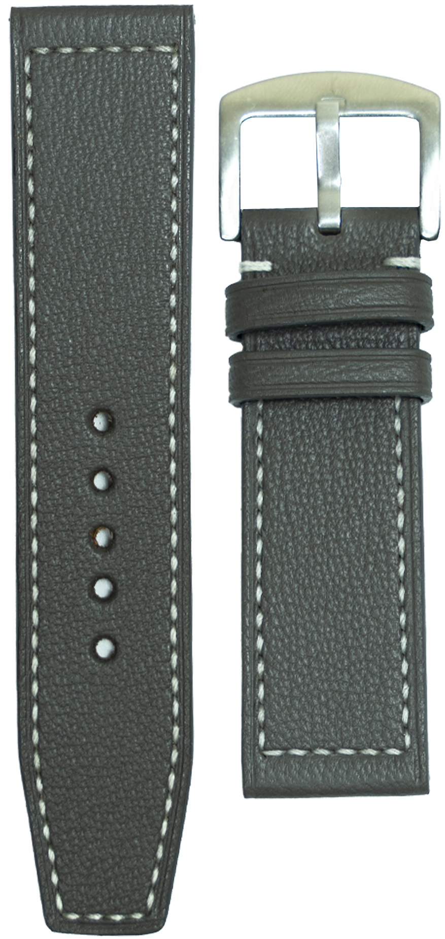 alran goat leather watch strap - gray