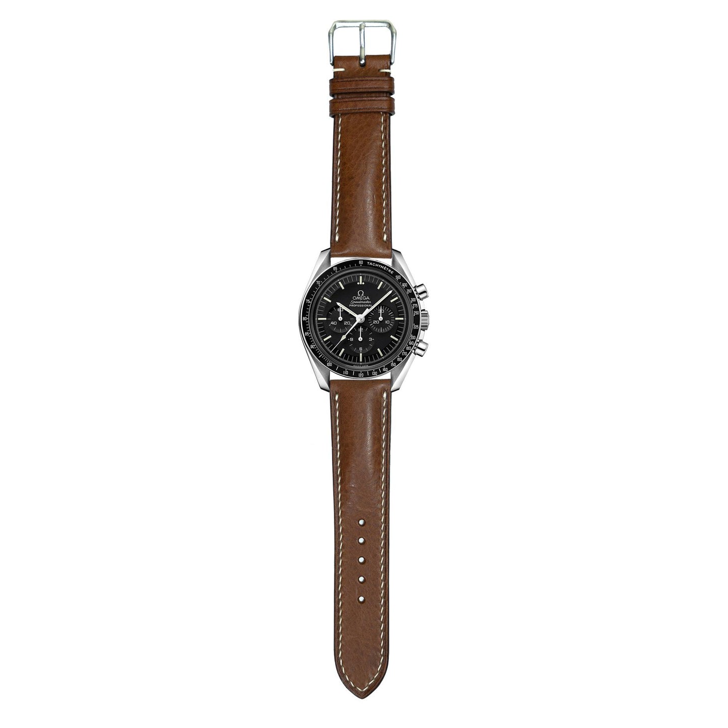 Minerva Box Leather Watch Strap - Brown