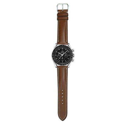 Minerva Box Leather Watch Strap - Brown