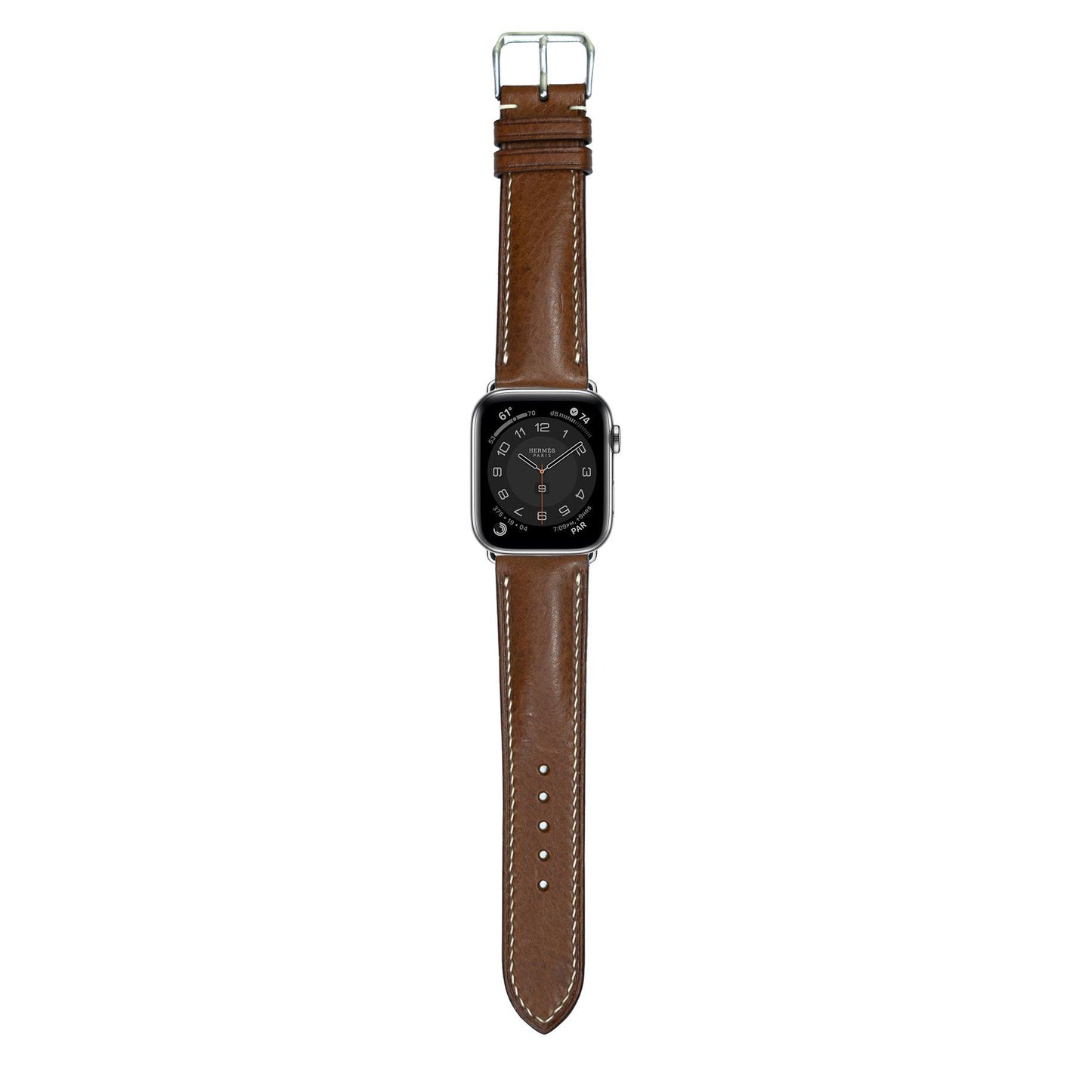 Minerva Box Leather Watch Strap - Brown