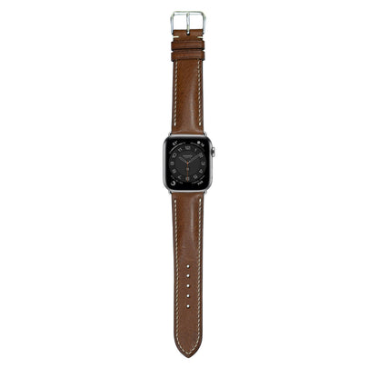 Minerva Box Leather Watch Strap - Brown