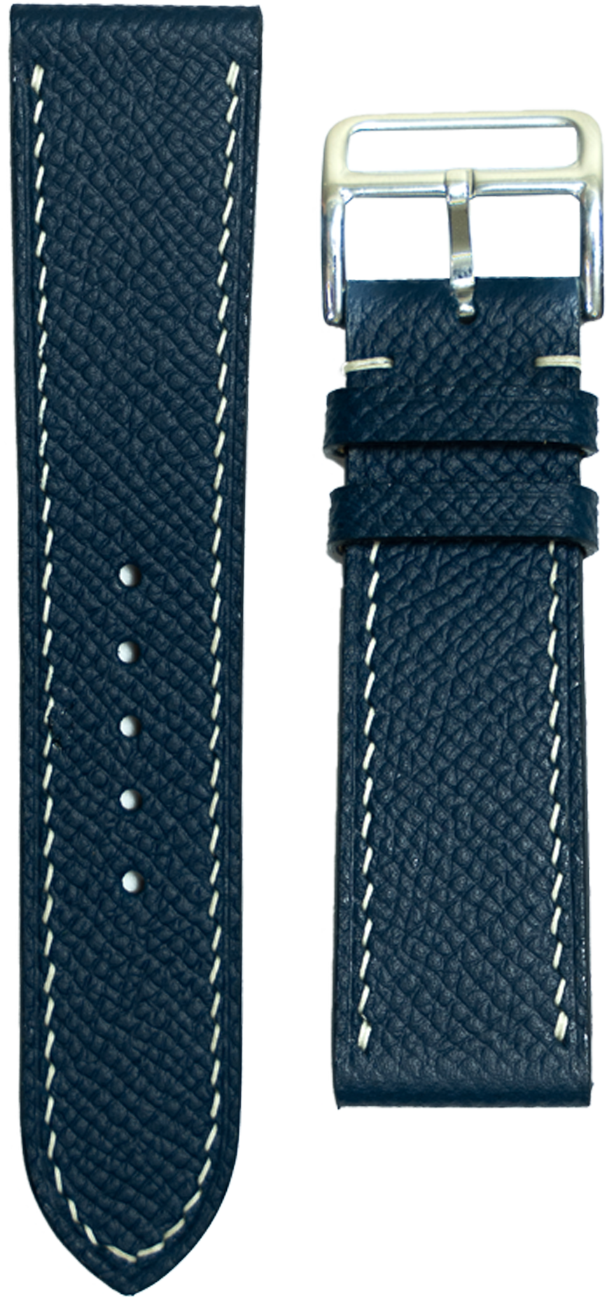 Epsom Leather Watch Strap - Navy