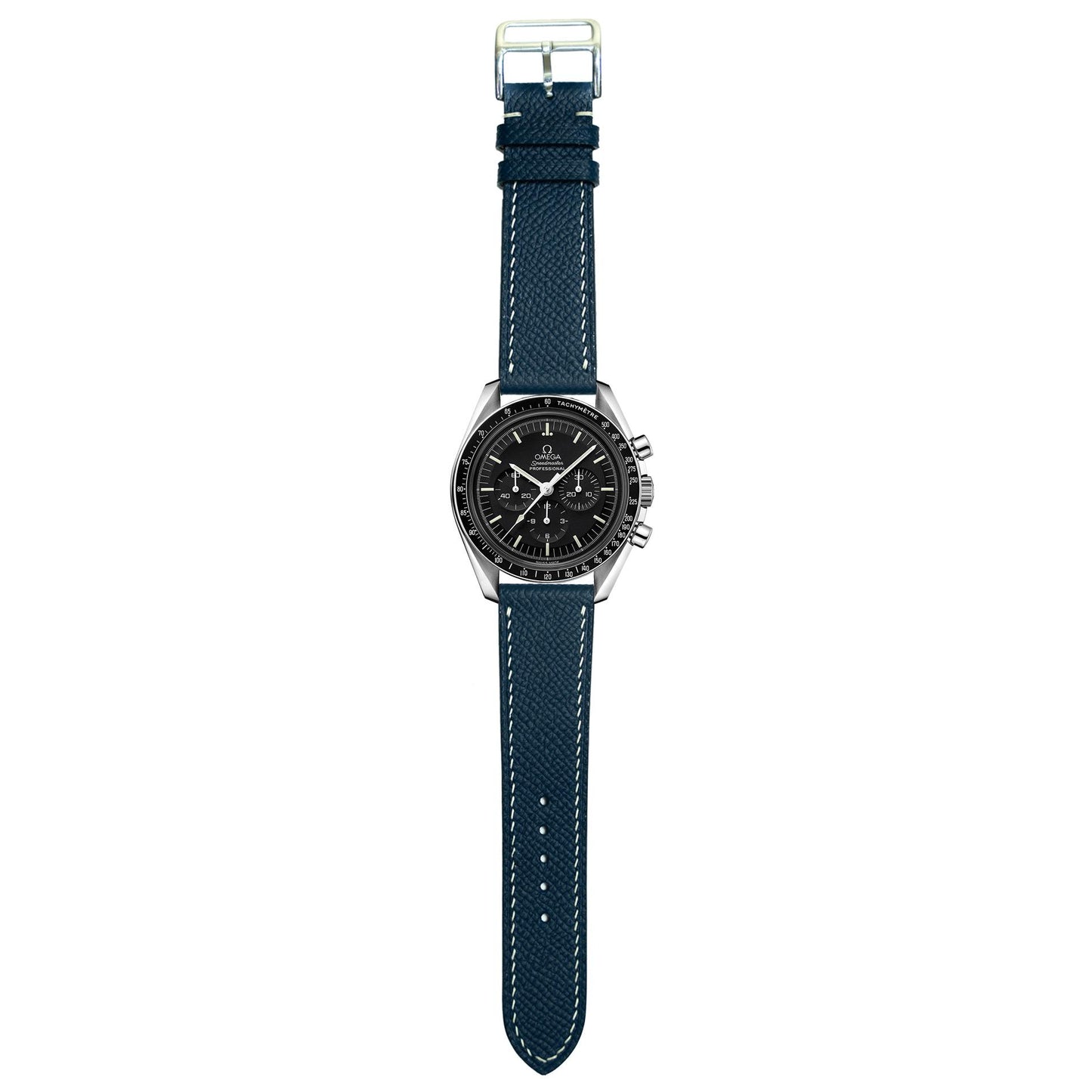 Epsom Leather Watch Strap - Navy