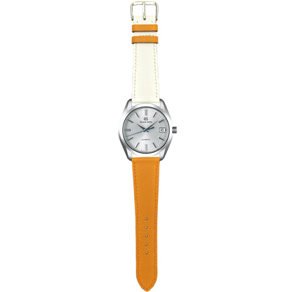 Swift Leather Watch Strap - Orange/White