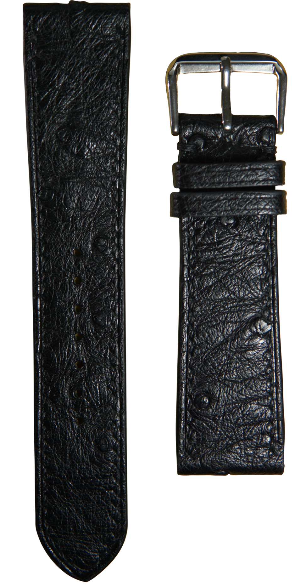 Ostrich Leather Watch Strap - Black