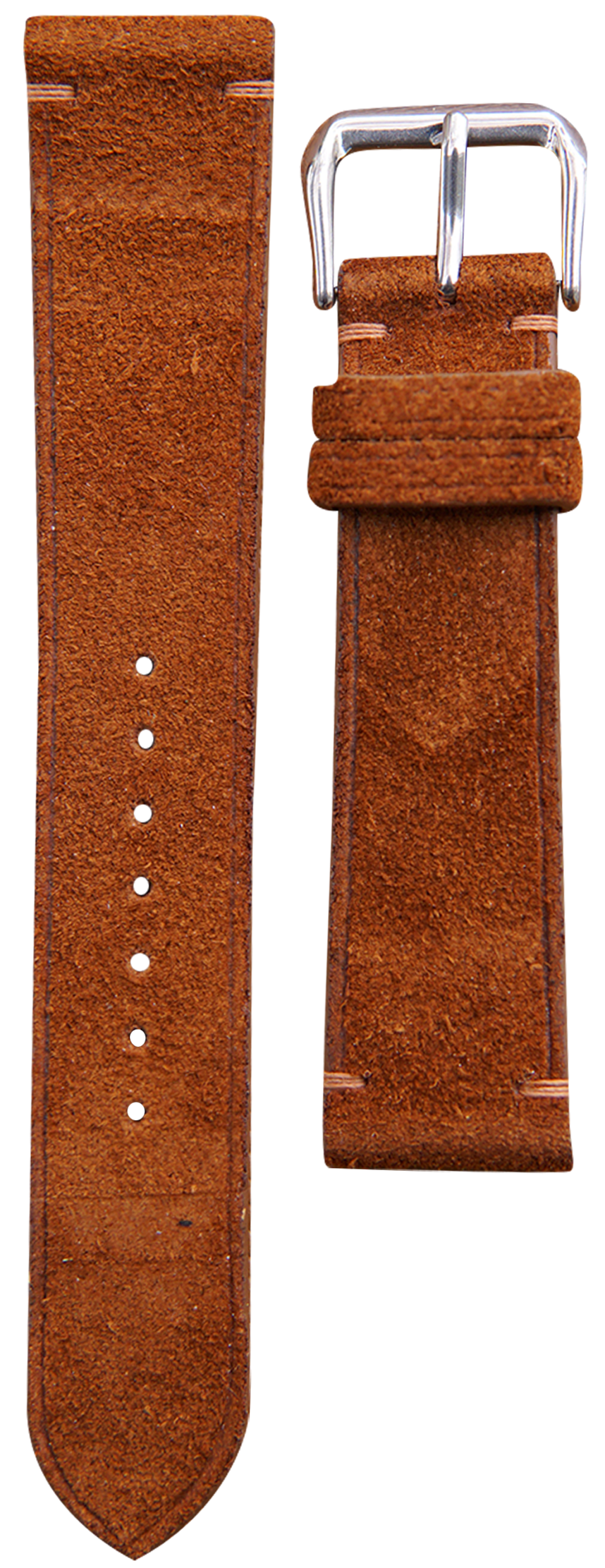 Suede Leather Watch Strap - Dark Brown