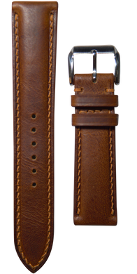Badalassi Wax Leather Watch Strap - Cognac