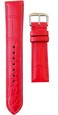 Crocodile Leather Watch Strap - Red