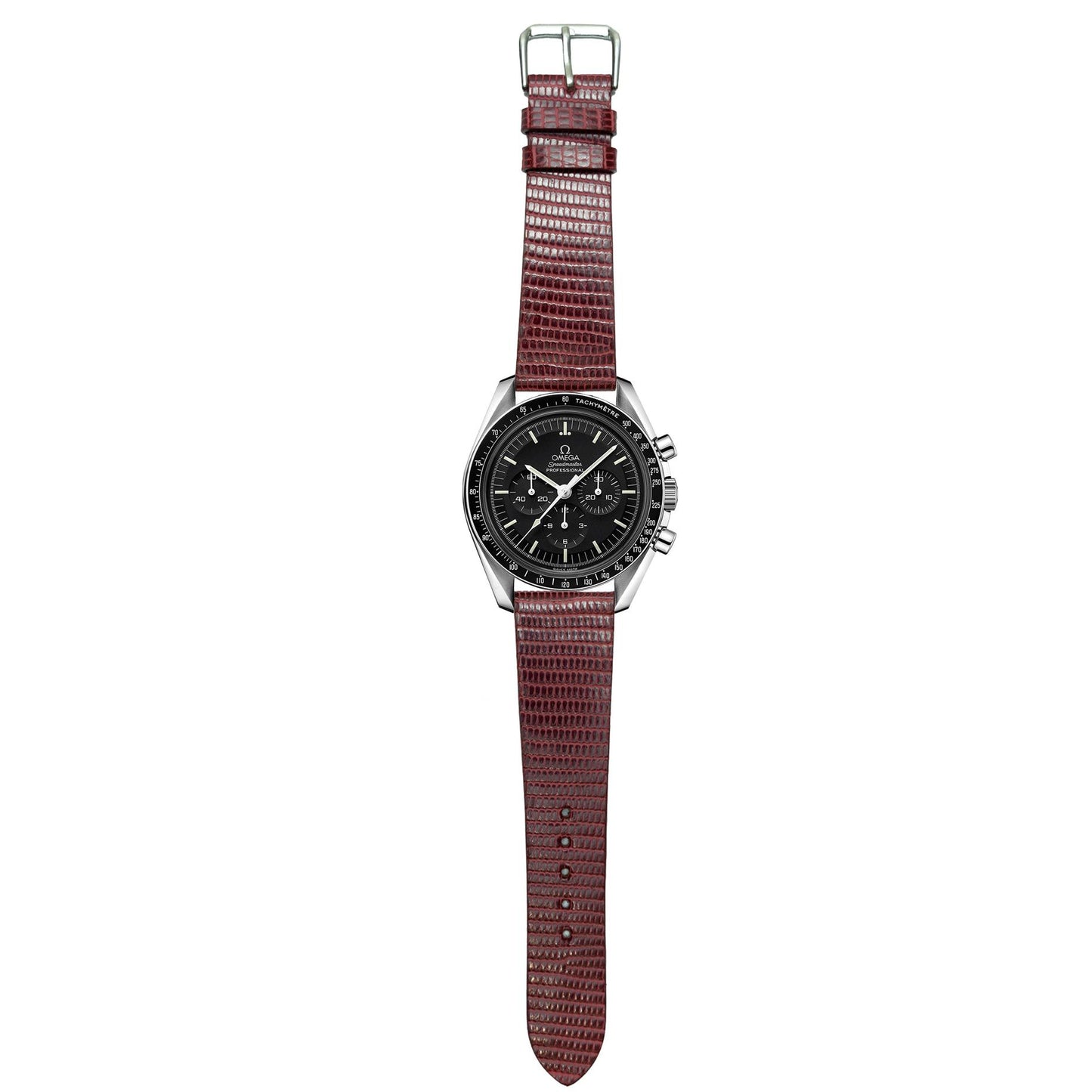 Lizard Leather Watch Strap - Red