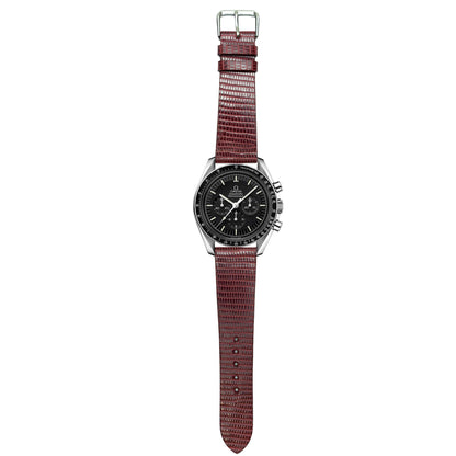 Lizard Leather Watch Strap - Red