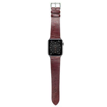 Lizard Leather Watch Strap - Red