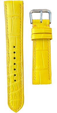 Crocodile Leather Watch Strap - Yellow
